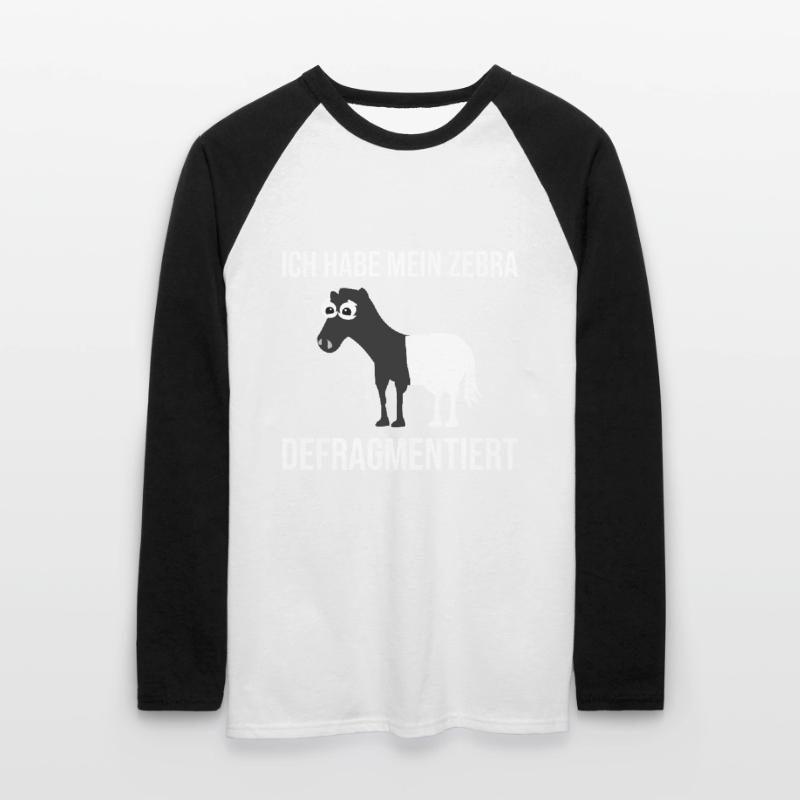 Zebra Defragmentiert Computer Programmierer Unisex Baseballshirt langarm