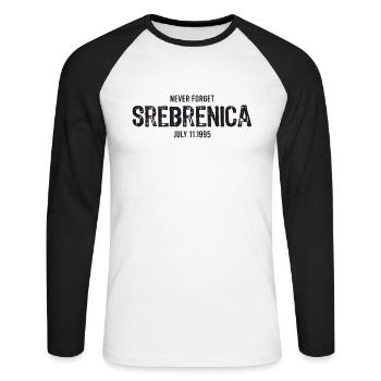Srebrenica - Unisex Long Sleeve Baseball T-Shirt - white/black - Front - Nik (191cm)