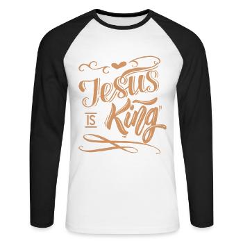 Bible Bible verse Jesus Christ Believe God Jesus - Unisex Long Sleeve Baseball T-Shirt - white/black - Front - Nik (191cm)