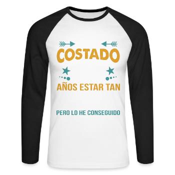 ME HA COSTADO 47 ANOS ESTAR TAN BUENO - T-shirt baseball manches longues Homme - blanc/noir - Devant - Nik (191cm)