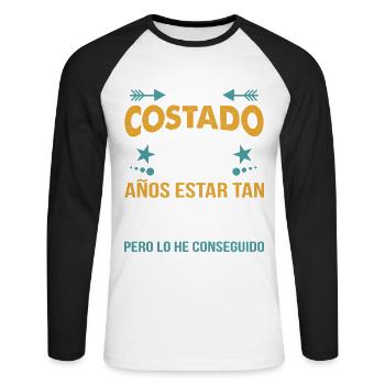 ME HA COSTADO 49 AÑOS ESTAR TAN BUENO - T-shirt baseball manches longues Homme - blanc/noir - Devant - Nik (191cm)