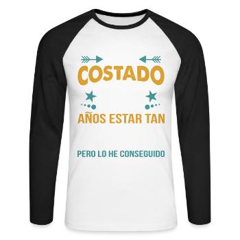 ME HA COSTADO 50 AÑOS ESTAR TAN BUENO - T-shirt baseball manches longues Homme - blanc/noir - Devant - Nik (191cm)