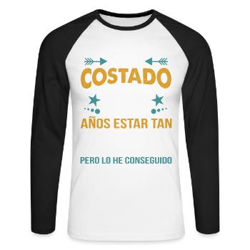 ME HA COSTADO 57 AÑOS ESTAR TAN BUENO - T-shirt baseball manches longues Homme - blanc/noir - Devant - Nik (191cm)