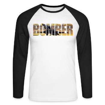 bombardier Tu-22 M3 - T-shirt baseball manches longues Homme - blanc/noir - Devant - Nik (191cm)