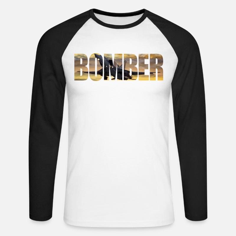Bomber Tu-22 M3 - Unisex Long Sleeve Baseball T-Shirt - white/black
