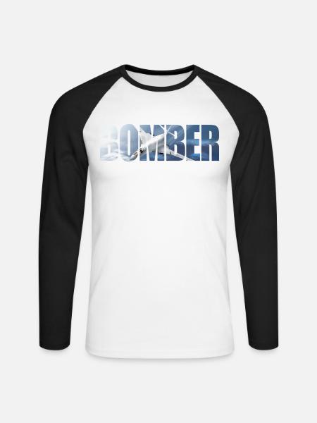 Bomber Tu-160 - Unisex Long Sleeve Baseball T-Shirt - white/black