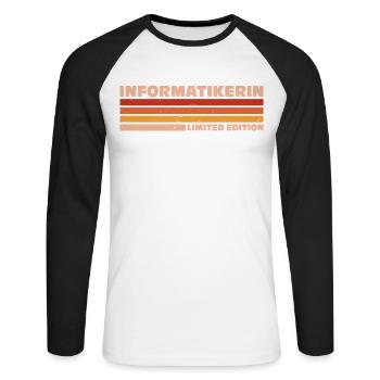 Informaticien Informaticien Programmeur - T-shirt baseball manches longues Homme - blanc/noir - Devant - Nik (191cm)