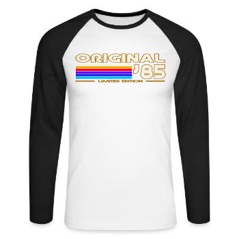 Original 85 ArcEnCiel Edition - T-shirt baseball manches longues Homme - blanc/noir - Devant - Nik (191cm)