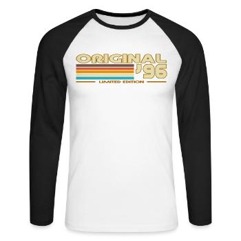 Original 96 Rainbow Retro - Unisex Long Sleeve Baseball T-Shirt - white/black - Front - Nik (191cm)