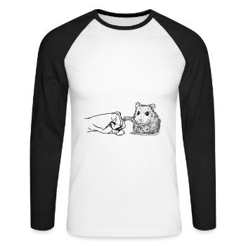 Hamster meilleurs amis pour le cadeau de la vie - T-shirt baseball manches longues Homme - blanc/noir - Devant - Nik (191cm)