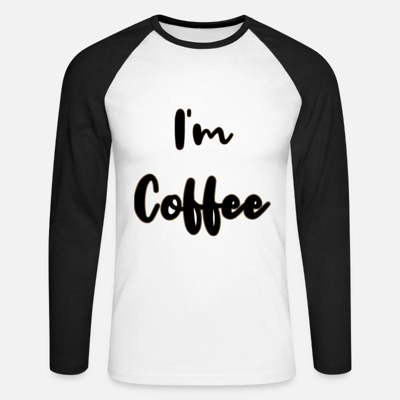 coffee and milk valentinstday - Unisex Baseballshirt langarm - Weiß/Schwarz