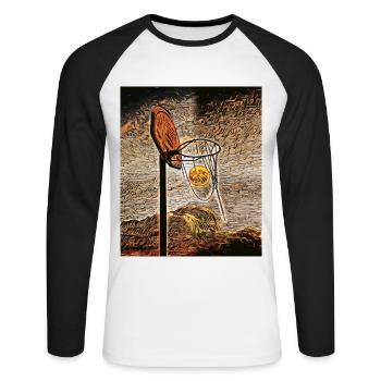 Moonlight Basketball - Unisex Long Sleeve Baseball T-Shirt - white/black - Front - Nik (191cm)
