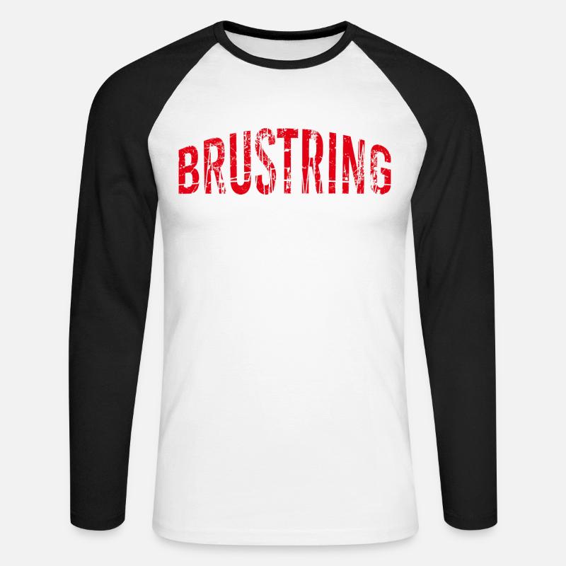 Stuttgart Brustring - Unisex Baseballshirt langarm - Weiß/Schwarz