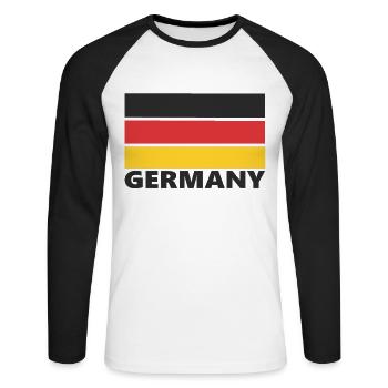 Germany, Germany - Unisex Long Sleeve Baseball T-Shirt - white/black - Front - Nik (191cm)