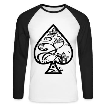 Ace of Spades 13 by dk - Unisex Long Sleeve Baseball T-Shirt - white/black - Front - Nik (191cm)