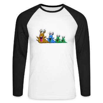 We are Family - we are family team family - Unisex Long Sleeve Baseball T-Shirt - white/black - Front - Nik (191cm)
