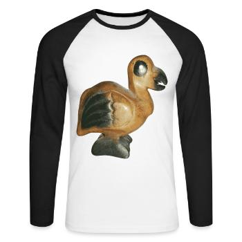 Dodo, Vogel, Mauritius - Unisex Baseballshirt langarm - Weiß/Schwarz - Vorne - Nik (191cm)