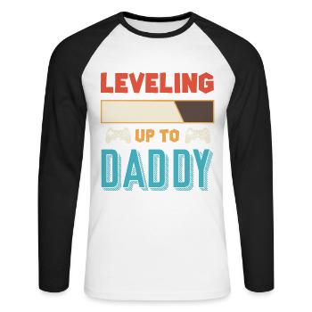 Niveau supérieur papa papa papa - T-shirt baseball manches longues Homme - blanc/noir - Devant - Nik (191cm)