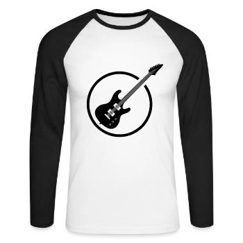 Guitar and electric guitar symbol - Unisex Long Sleeve Baseball T-Shirt - white/black - Front - Nik (191cm)