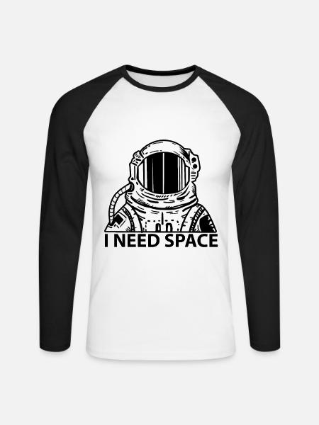 Astronaut - sci-fi space exploration - Unisex Long Sleeve Baseball T-Shirt - white/black