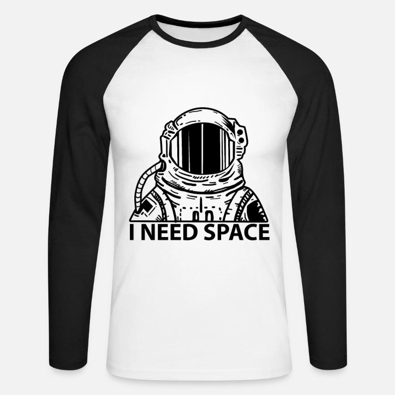 Astronaut - sci-fi space exploration - Unisex Long Sleeve Baseball T-Shirt - white/black