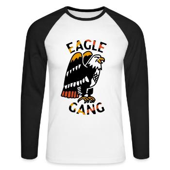 Eagle gear - Unisex Long Sleeve Baseball T-Shirt - white/black - Front - Nik (191cm)