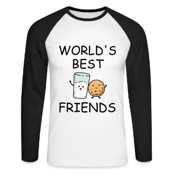 World's best friends - Friendship - Unisex Long Sleeve Baseball T-Shirt - white/black - Front - Nik (191cm)