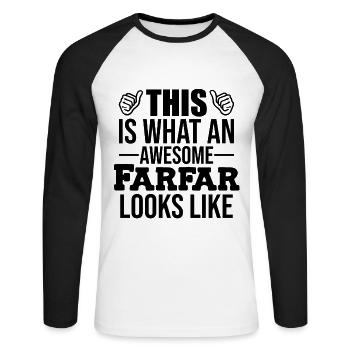 Geschenk für Großvater Der beste Opa der Welt - Unisex Baseballshirt langarm - Weiß/Schwarz - Vorne - Nik (191cm)