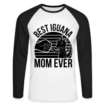 Iguanas - Unisex Long Sleeve Baseball T-Shirt - white/black - Front - Nik (191cm)