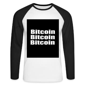 BITCOIN BITCOIN BITCOIN - T-shirt baseball manches longues Homme - blanc/noir - Devant - Nik (191cm)