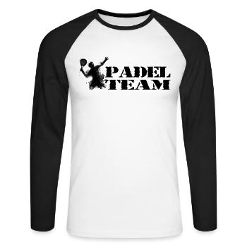 Padel-Mannschaft - Unisex Baseballshirt langarm - Weiß/Schwarz - Vorne - Nik (191cm)