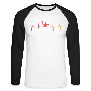 Water polo Sunset Heartbeat Water polo - Unisex Long Sleeve Baseball T-Shirt - white/black - Front - Nik (191cm)
