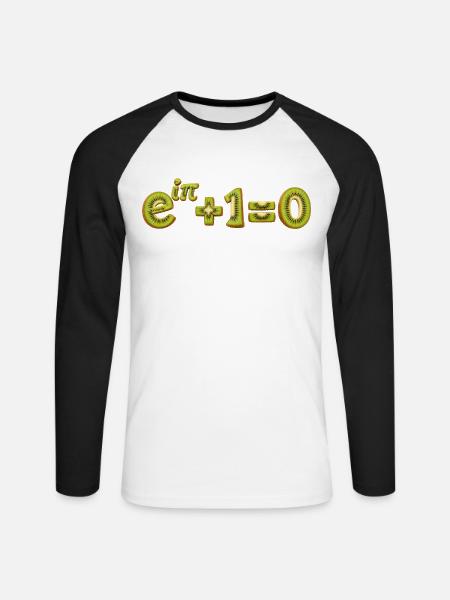 Euler Kiwi Mathematik-Identität - Unisex Baseballshirt langarm - Weiß/Schwarz