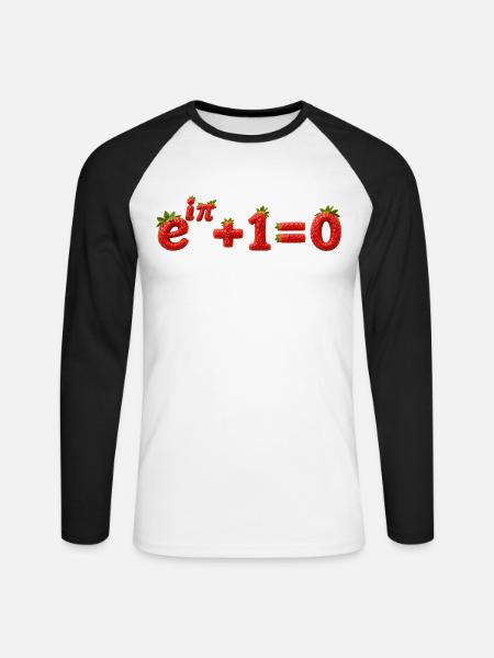 Identität des Euler Math Cutters - Unisex Baseballshirt langarm - Weiß/Schwarz