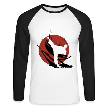 Lassen Sie sich nicht karate Kinderhemd täuschen - Unisex Baseballshirt langarm - Weiß/Schwarz - Vorne - Nik (191cm)