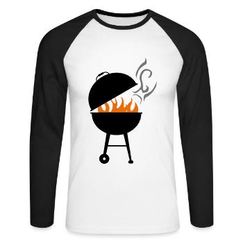 Grill - Unisex Long Sleeve Baseball T-Shirt - white/black - Front - Nik (191cm)