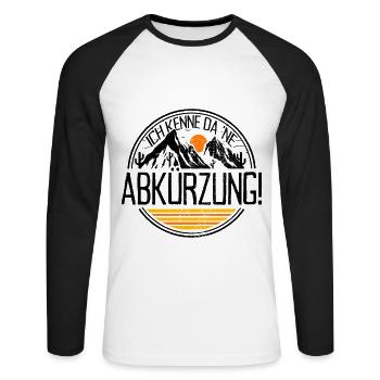 Mountainbike Ich Kenne Da Ne Abkürzung MTB Radtour - Unisex Baseballshirt langarm - Weiß/Schwarz - Vorne - Nik (191cm)