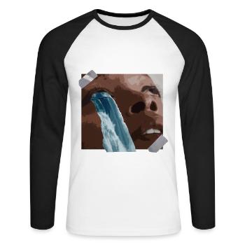 Fille esthétique surréalisme Cascade Egirl - T-shirt baseball manches longues Homme - blanc/noir - Devant - Nik (191cm)