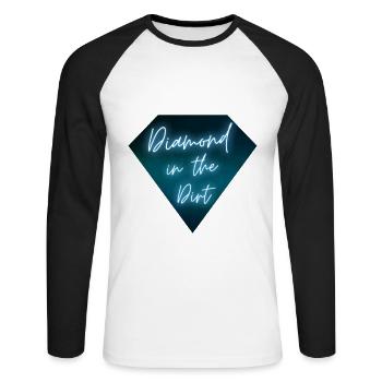 Diamond In The Dirt Classy Bling Jewelry - Unisex Baseballshirt langarm - Weiß/Schwarz - Vorne - Nik (191cm)