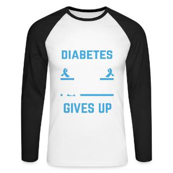 Typ-1-Diabetes-Mutter gibt niemals Frauen Geschenk - Unisex Baseballshirt langarm - Weiß/Schwarz - Vorne - Nik (191cm)