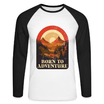 Born To Adventure Adventure Camp Nature Camper Team - Unisex Long Sleeve Baseball T-Shirt - white/black - Front - Nik (191cm)
