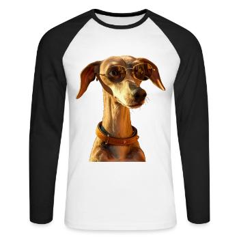 Greyhound Dog Lover Hunting Dog Love Greyhound - Unisex Long Sleeve Baseball T-Shirt - white/black - Front - Nik (191cm)