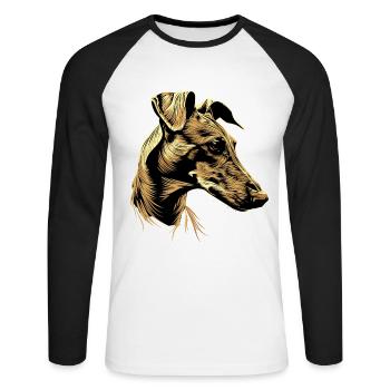 Greyhound Dog Lover Hunting Dog Love Greyhound - Unisex Long Sleeve Baseball T-Shirt - white/black - Front - Nik (191cm)
