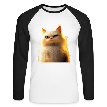 Persian Cat Persian Cat Persian Cat Cute Cats - Unisex Long Sleeve Baseball T-Shirt - white/black - Front - Nik (191cm)