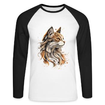 Persian Cat Persian Cat Persian Cat Cute Cats - Unisex Long Sleeve Baseball T-Shirt - white/black - Front - Nik (191cm)