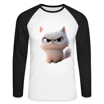 Persian Cat Persian Cat Persian Cat Cute Cats - Unisex Long Sleeve Baseball T-Shirt - white/black - Front - Nik (191cm)