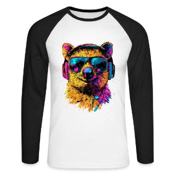 Lunettes de soleil Quokka Rainbow Australia Quokkas - T-shirt baseball manches longues Homme - blanc/noir - Devant - Nik (191cm)