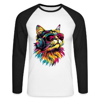 Persian Cat Persian Cat Persian Cat Cute Cats - Unisex Long Sleeve Baseball T-Shirt - white/black - Front - Nik (191cm)