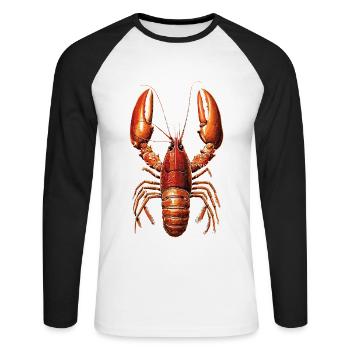 Hummer Krebstiere Großkrebs Lobster Süßer Hummer - Unisex Baseballshirt langarm - Weiß/Schwarz - Vorne - Nik (191cm)