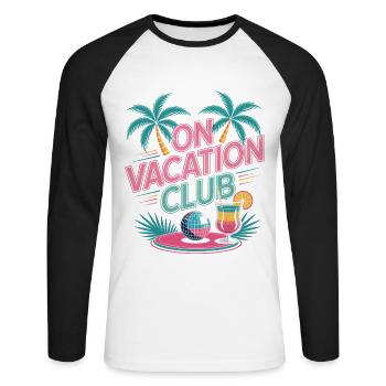 Vacation Club Festival d’été Vacances à la plage - T-shirt baseball manches longues Homme - blanc/noir - Devant - Nik (191cm)